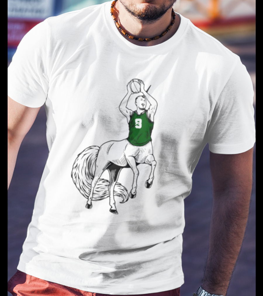 Kristaps Porzingis Unicorn Centaur Basketball Jumper 9 T-Shirt