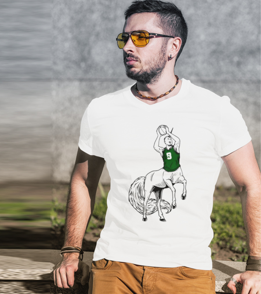 Kristaps Porzingis Unicorn Centaur Basketball Jumper 9 T-Shirt