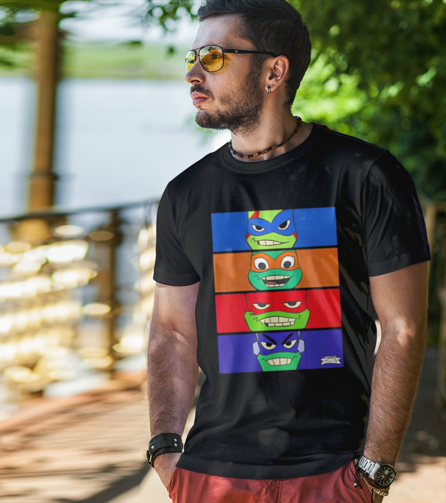 Mademark X Teenage Mutant Ninja Turtles Rise Of The Teenage Mutant Ninja Turtles Sewer Squad Colorful Character Faces T-Shirt