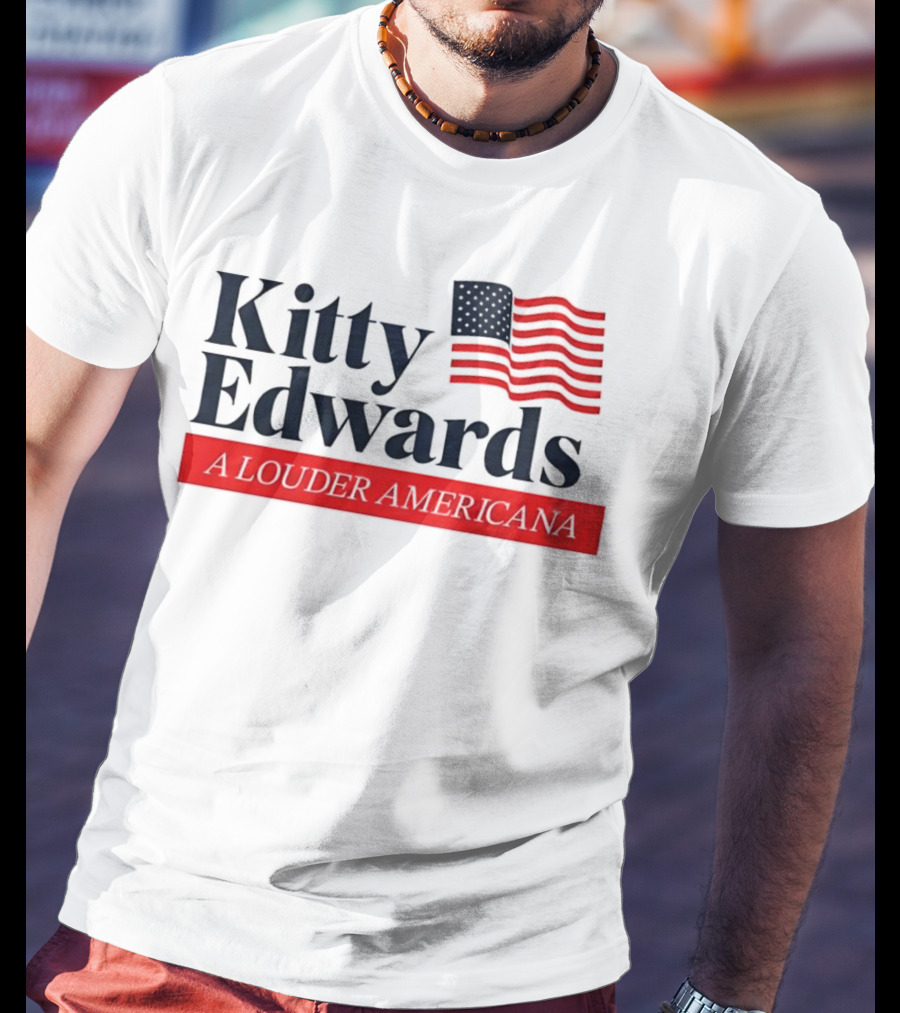 Kitty Edwards A Louder Americana American Flag T-Shirt