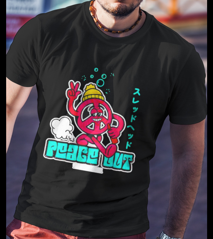 Peace Out Threadhead Japanese Text Bubble Elements T-Shirt