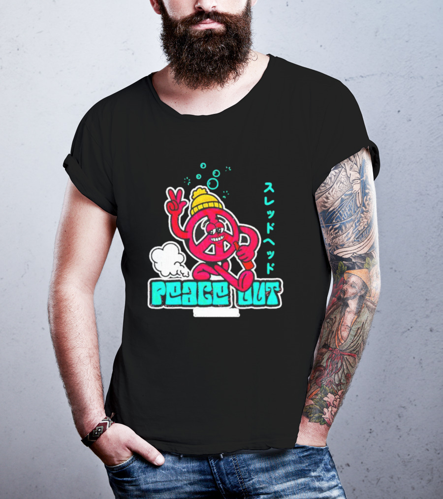 Peace Out Threadhead Japanese Text Bubble Elements T-Shirt