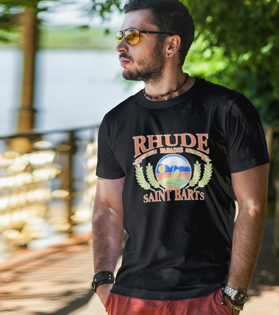 Rhude Paradis Saint Barts Retro Beach Vibes T-Shirt