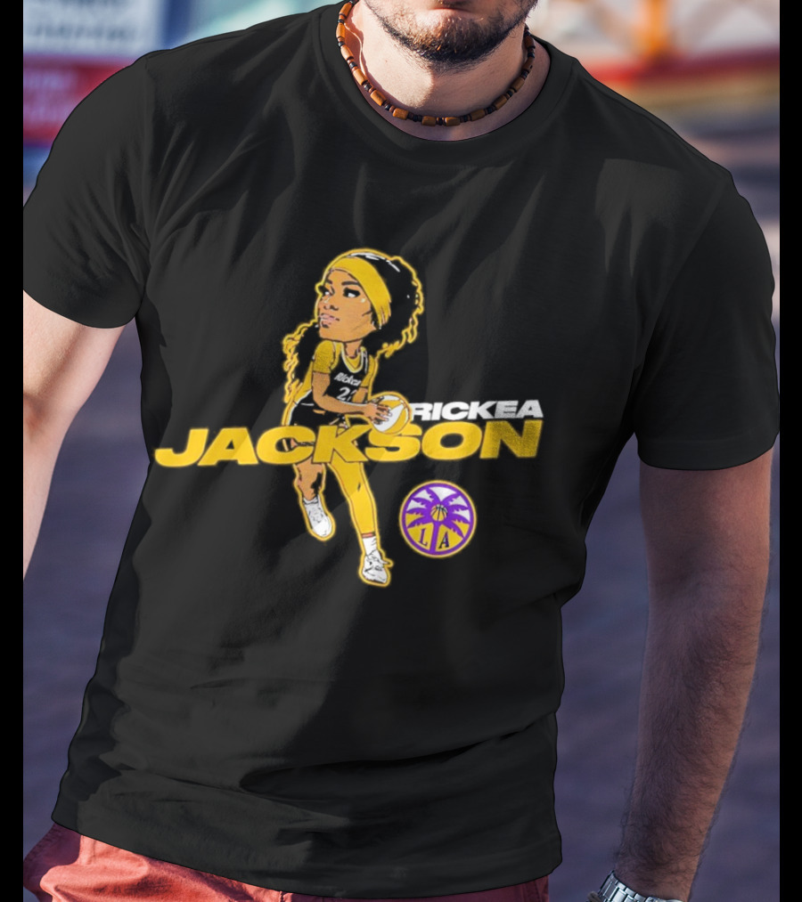 Rickea Jackson LA Basketball Player Icon In Yellow And Black T-Shirt