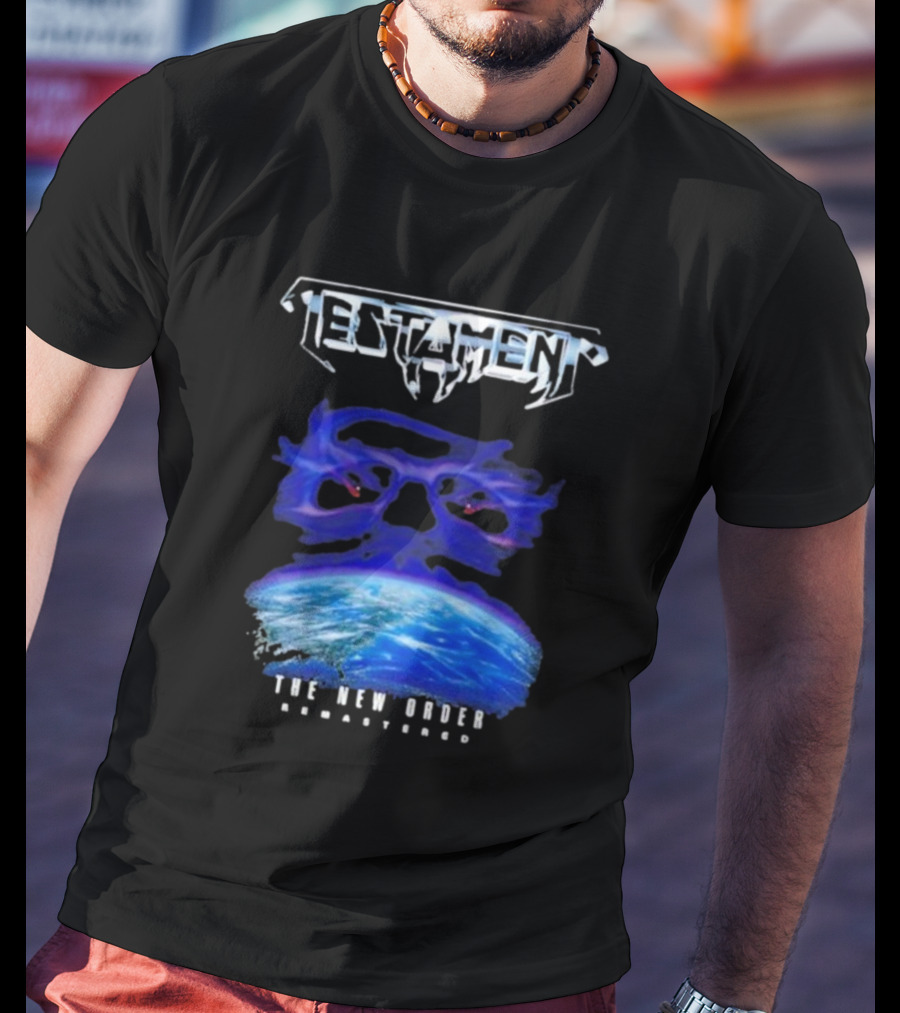 Testament The New Order Remastered Earth Skull T-Shirt