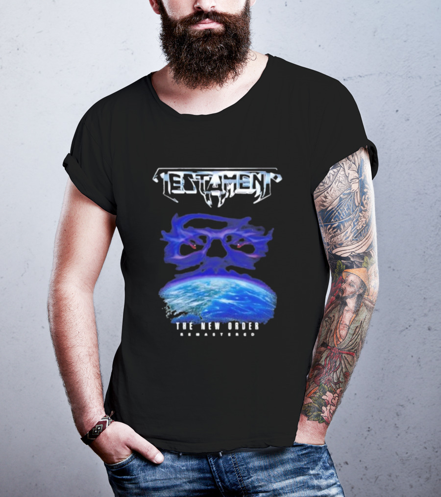 Testament The New Order Remastered Earth Skull T-Shirt