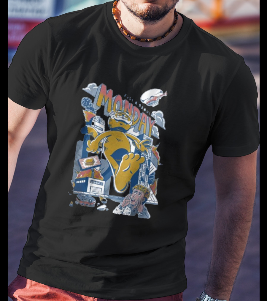 Just A Regular Monday Cat Destroy City Monster Chaos T-Shirt