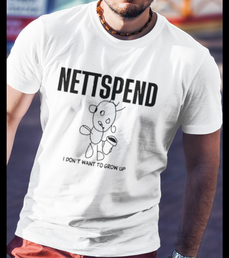 NETTSPEND I Don’t Want To Grow Up Sketch Figure With Cup T-Shirt