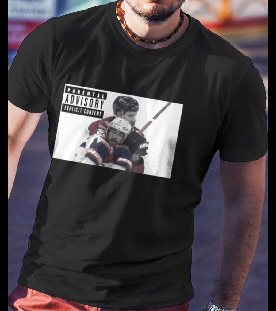 Parental Advisory Explicit Content Hockey Collision T-Shirt