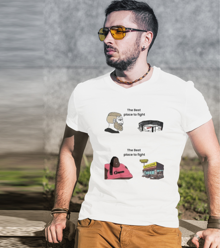 The Best Place To Fight Waffle House Queen Belt T-Shirt