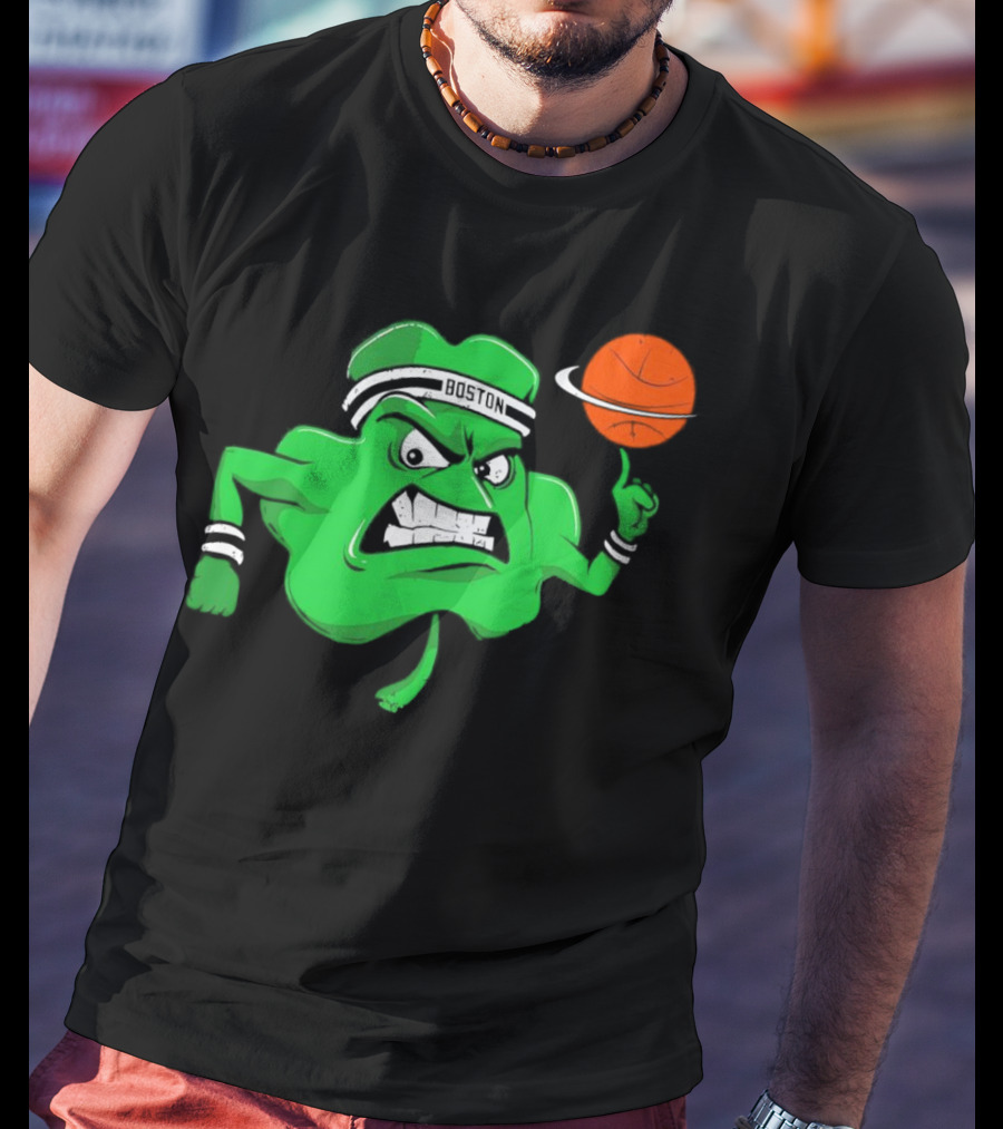 Boston Celtics Angry Clover Basketball T-Shirt