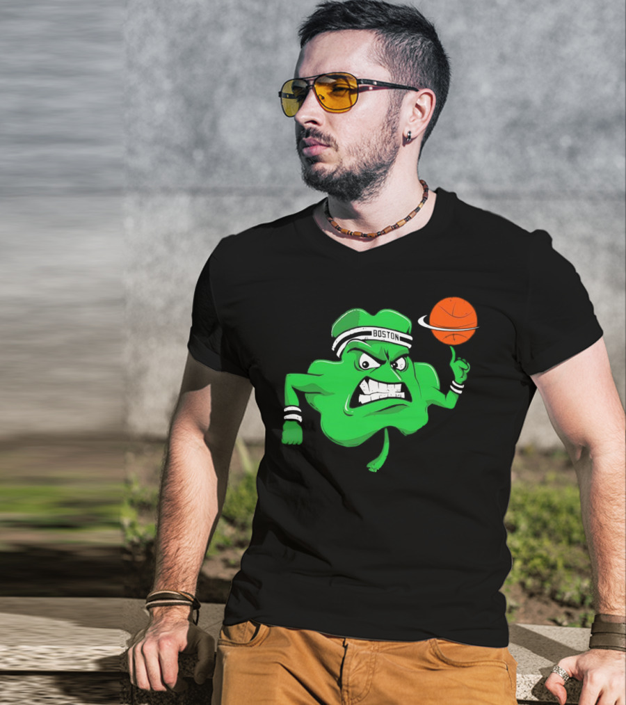 Boston Celtics Angry Clover Basketball T-Shirt