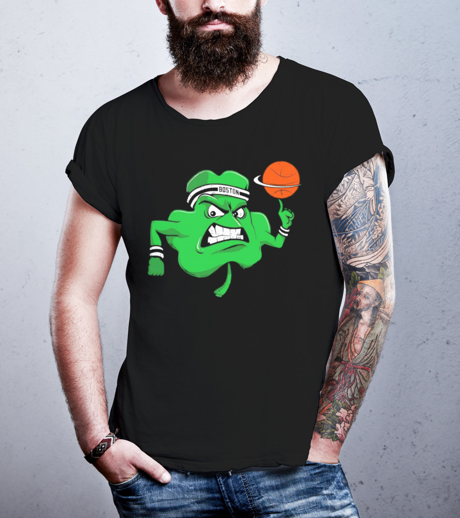 Boston Celtics Angry Clover Basketball T-Shirt