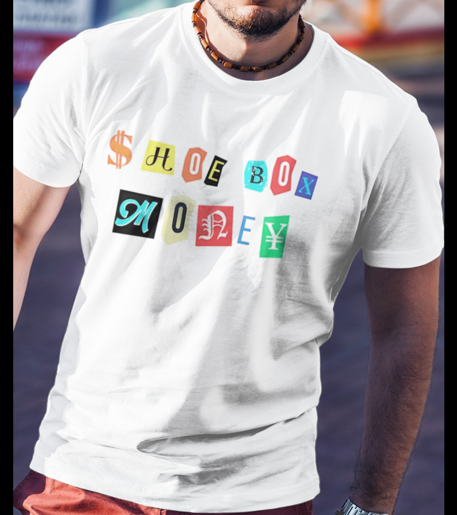 Channing Crowder Shoe Box Money Dollar Yen Lettering T-Shirt