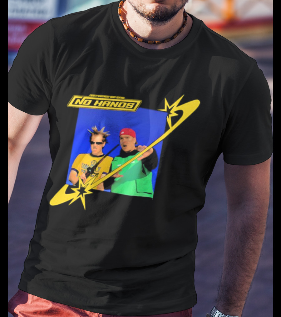 Joey Valence And Brae No Hands Retro Graphic Duo In Yellow And Green With Starburst T-Shirt