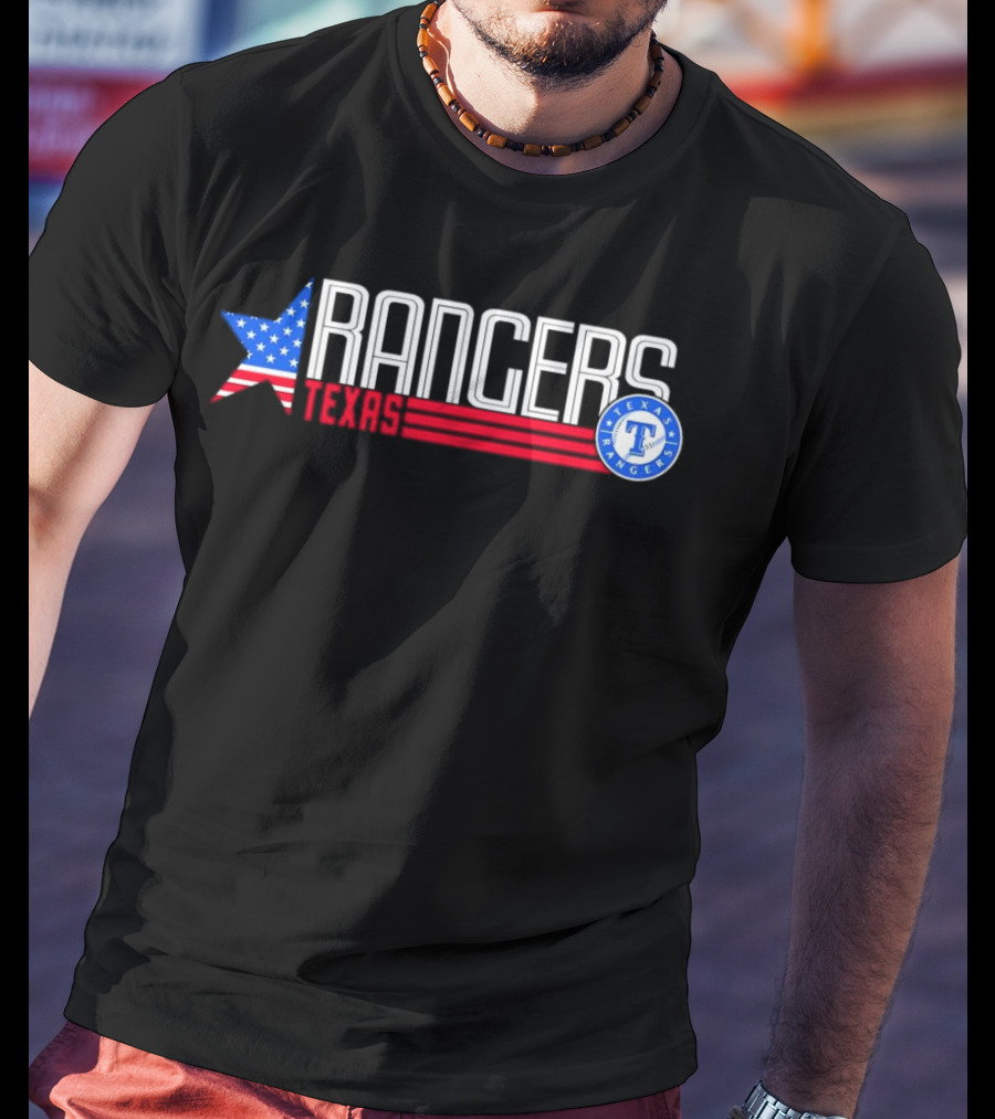 Texas Rangers Ameria Star USA Flag T-Shirt