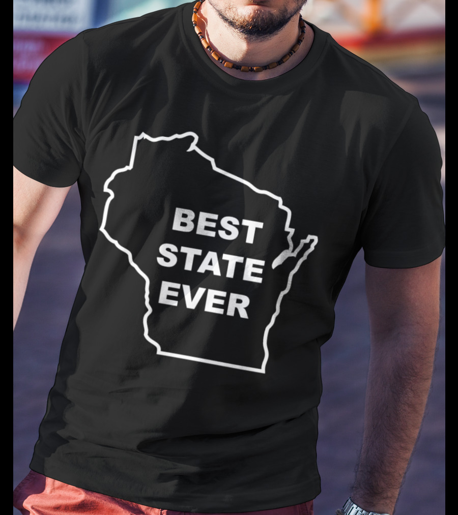 Wisconsin Best State Ever Outline T-Shirt