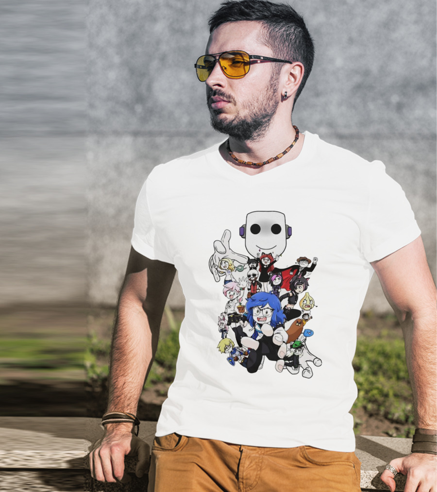 Captainshio Friends Cartoon Character Ensemble T-Shirt