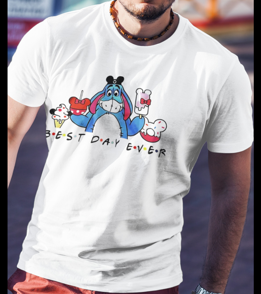 Eeyore Best Day Ever Disney Mouse Ears Cupcakes And Ice Cream T-Shirt