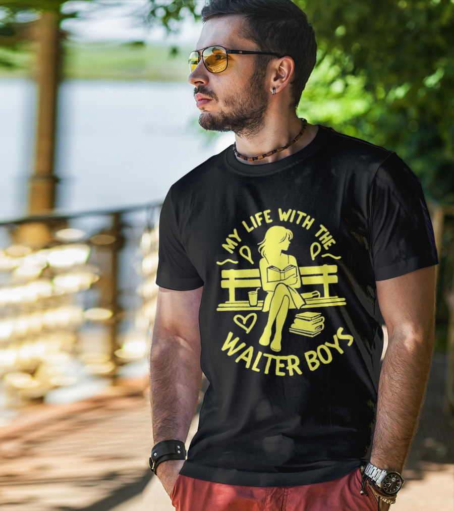 My Life With The Walter Boys Book Reader On Park Bench T-Shirt