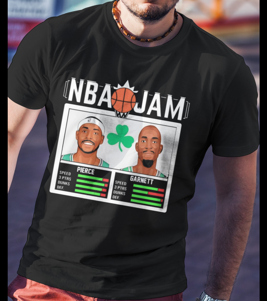 NBA Jam Pierce Garnett Vintage Celtics Basketball Retro Game T-Shirt