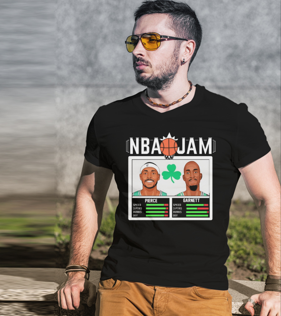 NBA Jam Pierce Garnett Vintage Celtics Basketball Retro Game T-Shirt
