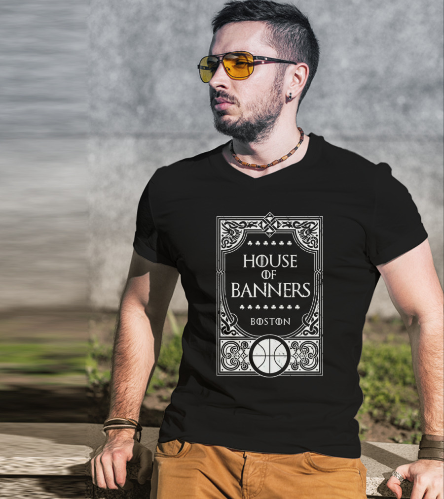 Boston House Of Banners Basketball Emblem T-Shirt