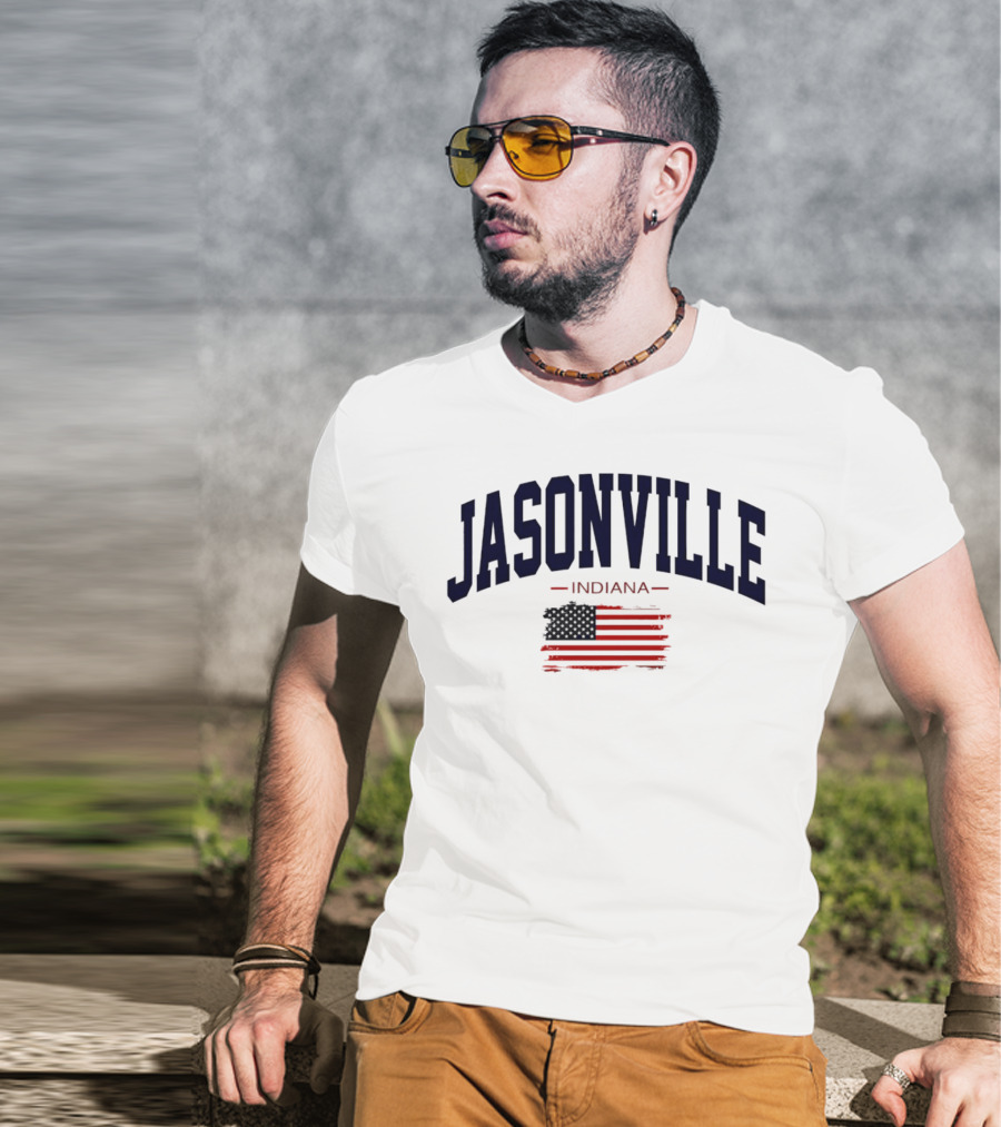 Jasonville Indiana USA Flag T-Shirt