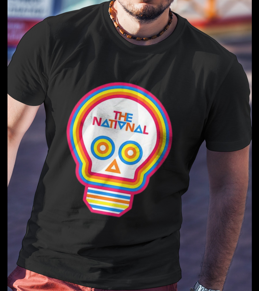 The National Lightbulb Skull Retro Rainbow T-Shirt