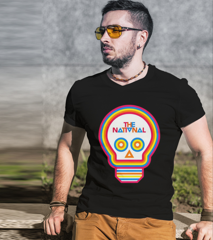 The National Lightbulb Skull Retro Rainbow T-Shirt