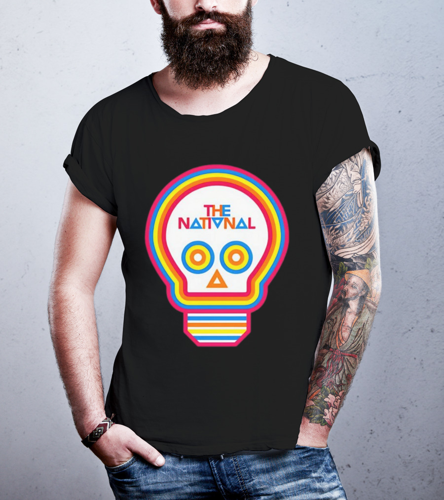 The National Lightbulb Skull Retro Rainbow T-Shirt