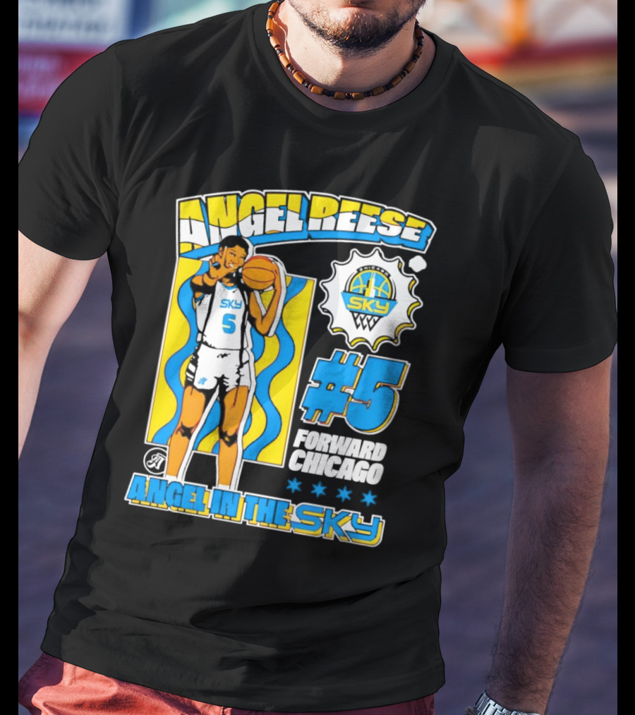 Angel Reese #5 Forward Chicago Sky Angel In The Sky T-Shirt