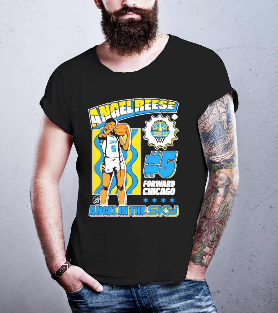 Angel Reese #5 Forward Chicago Sky Angel In The Sky T-Shirt