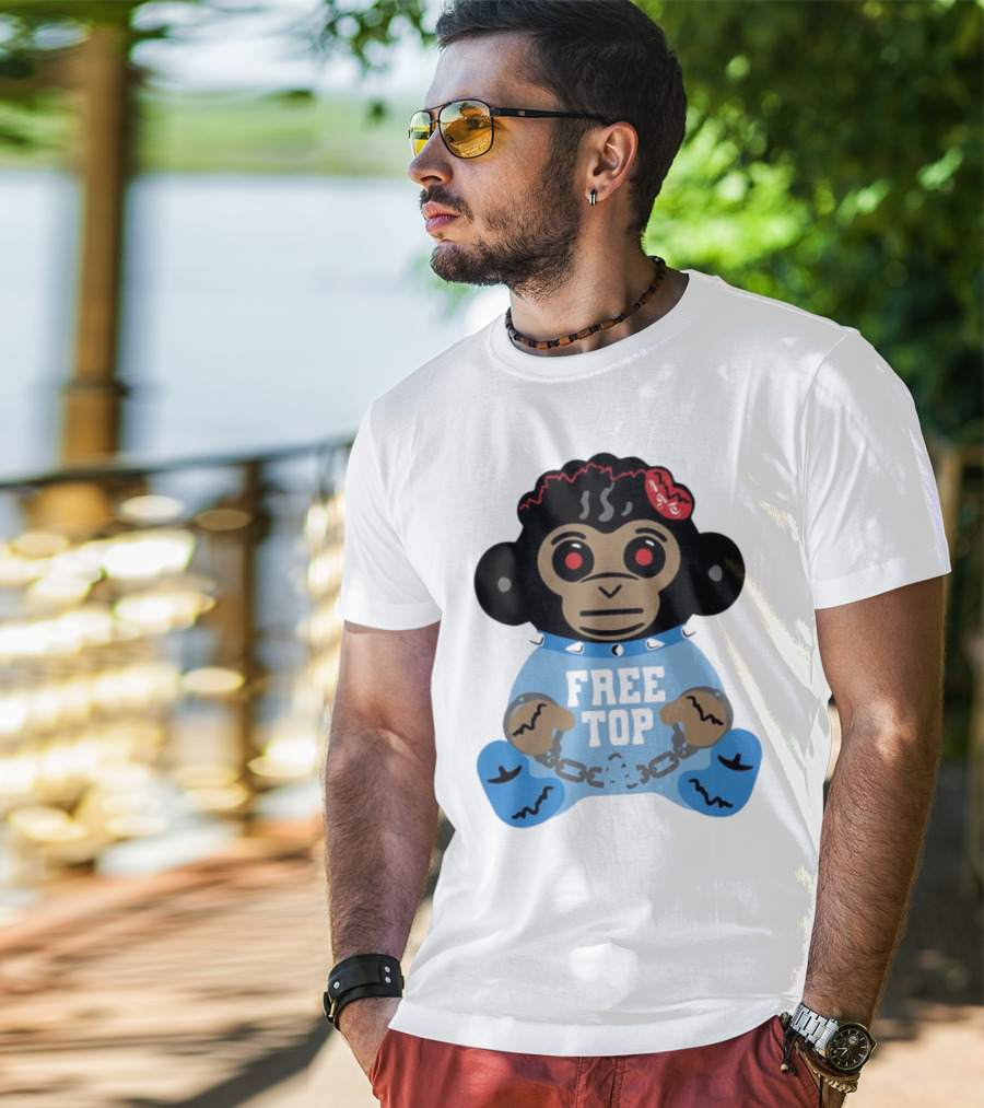 Never Broke Again Free Top Baby Monkey Character Chains T-Shirt