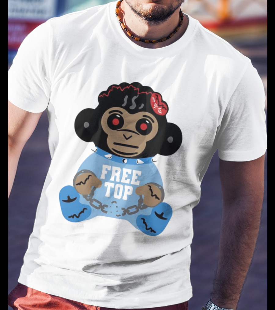 Never Broke Again Free Top Baby Monkey Character Chains T-Shirt