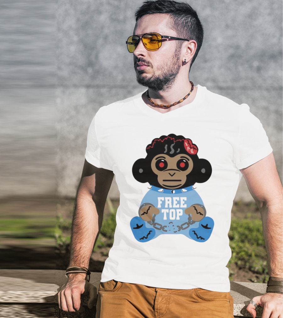 Never Broke Again Free Top Baby Monkey Character Chains T-Shirt