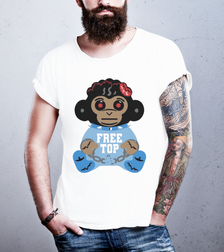 Never Broke Again Free Top Baby Monkey Character Chains T-Shirt