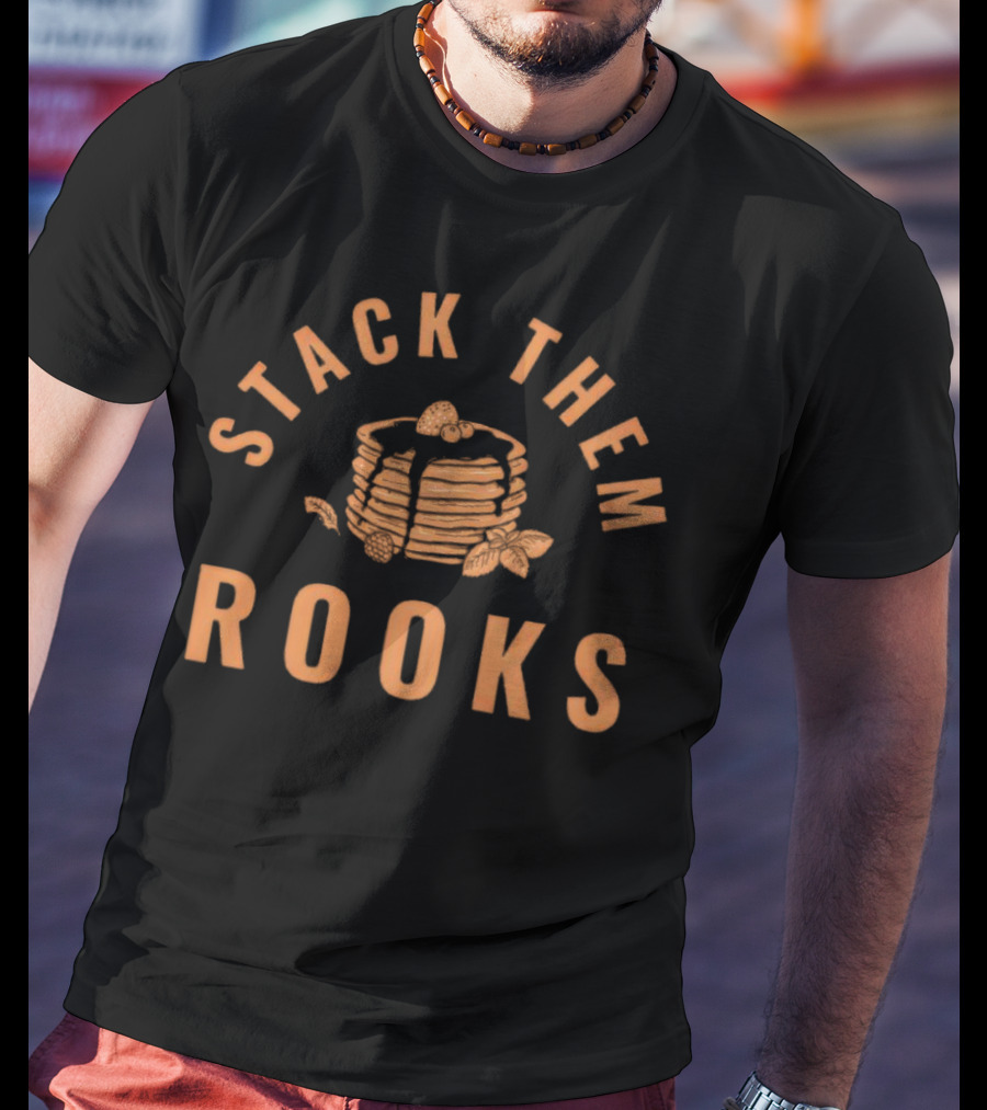 Stack Them Rooks Pancake Illustration With Syrup And Berries T-Shirt