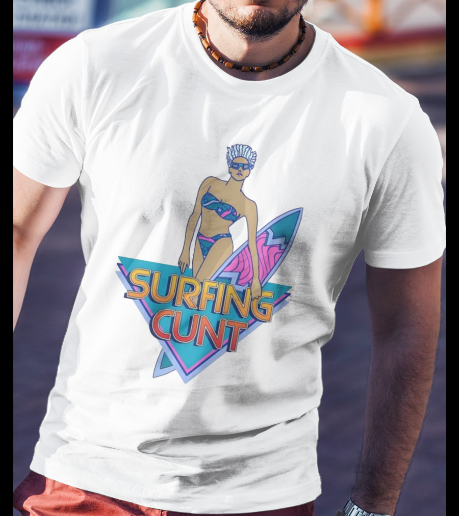 Surfing Cunt Retro Summer Vibes Surfer Girl Iconic T-Shirt