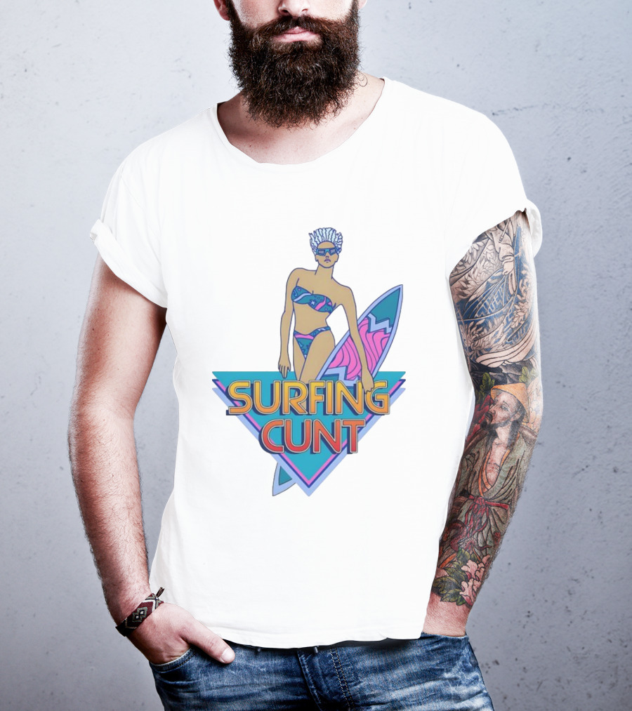 Surfing Cunt Retro Summer Vibes Surfer Girl Iconic T-Shirt
