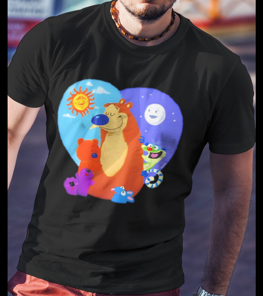 Bear In The Big Blue House Muppet History With Sun And Moon Characters T-Shirt
