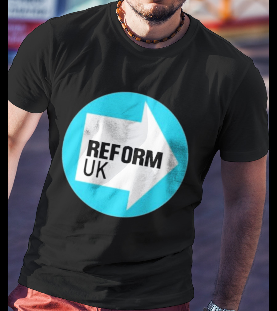 Reform UK Arrow Symbol Blue Circle T-Shirt