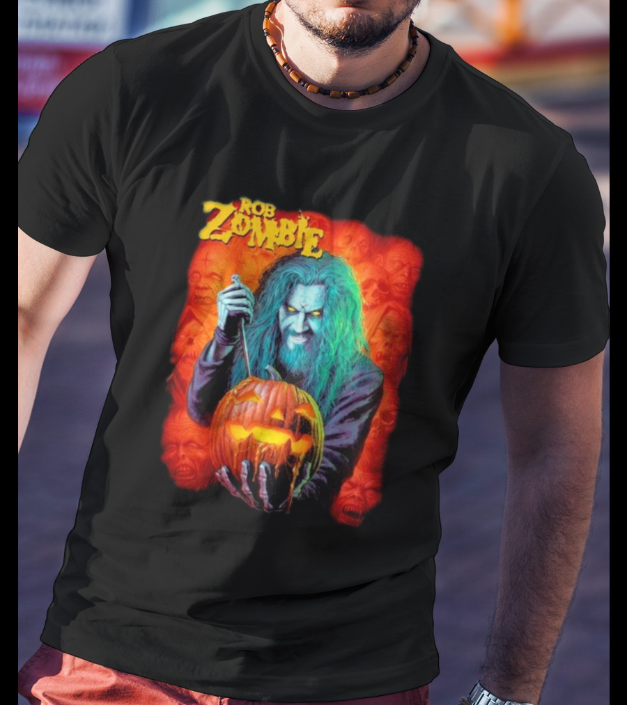 Rob Zombie Hellbilly Deluxe Halloween Pumpkin Horror T-Shirt