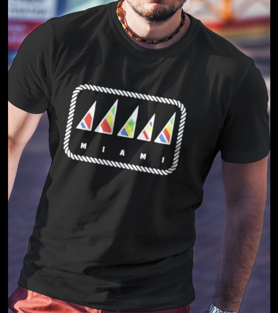 Romia Miami Vintage Colorful Sailboat T-Shirt
