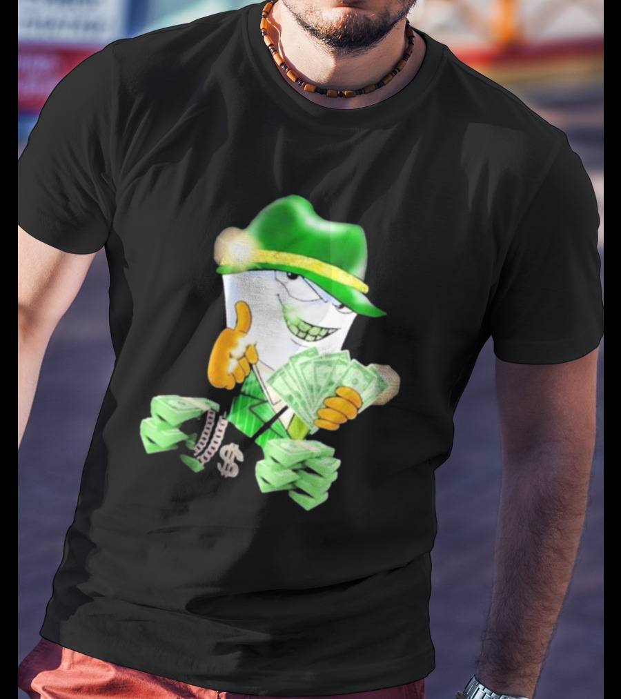 Thug Shake Money Master Shake With Cash And Green Hat T-Shirt