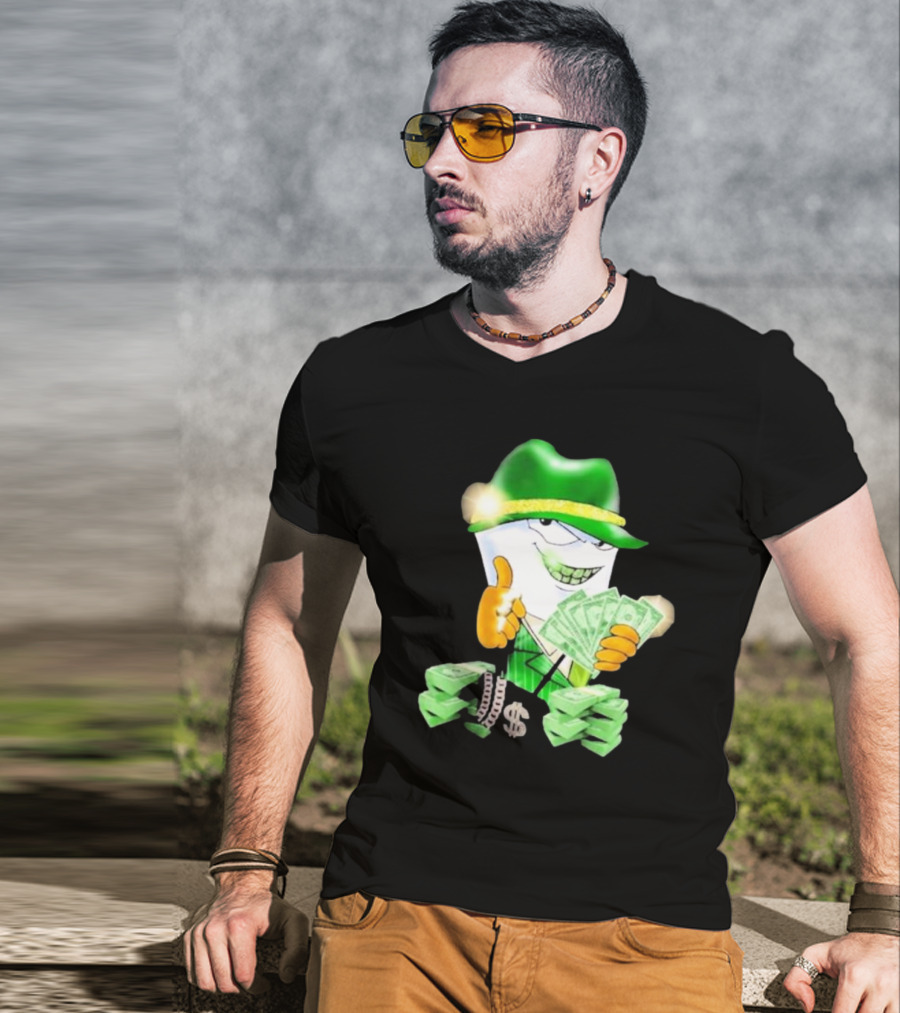 Thug Shake Money Master Shake With Cash And Green Hat T-Shirt