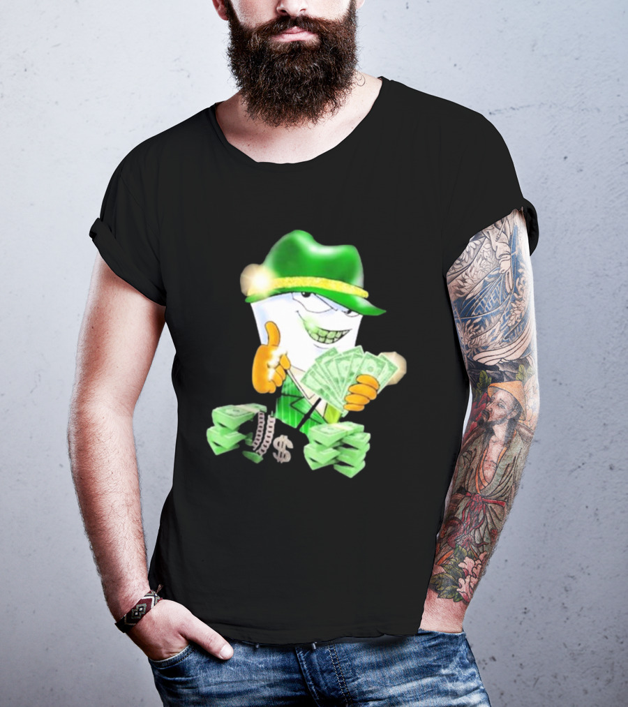 Thug Shake Money Master Shake With Cash And Green Hat T-Shirt