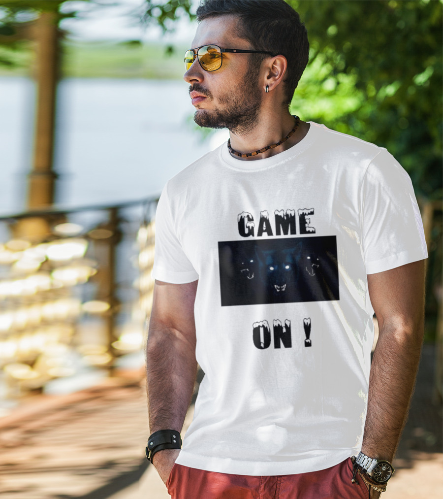 Wolvesden Game On Fierce Trio Wolf Face T-Shirt