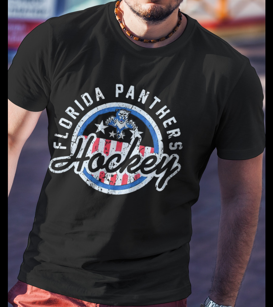 Florida Panthers Hockey Vintage Leaping Cat T-Shirt