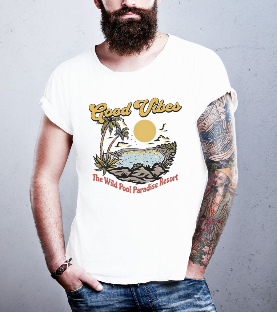 Good Vibes Tropical Sunset At The Wild Pool Paradise Resort T-Shirt